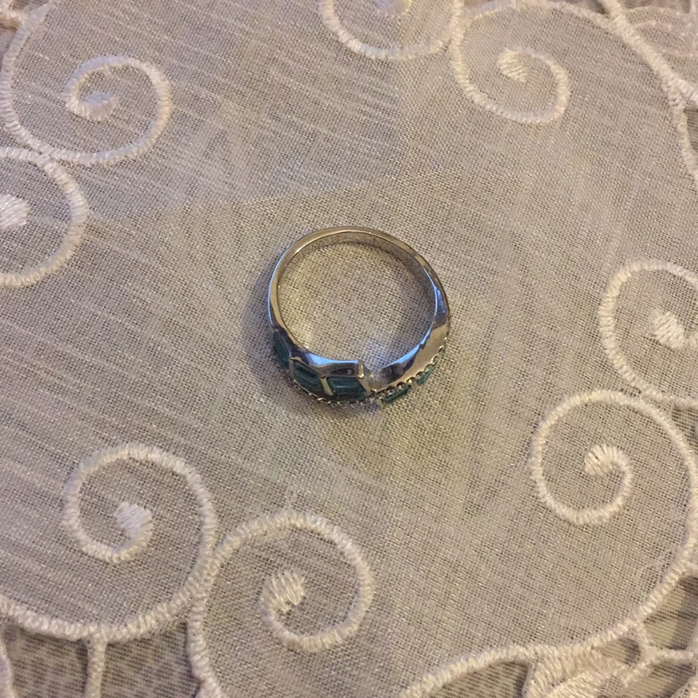 Terquoise  cube stones sliver color ring - Picture 4 of 4